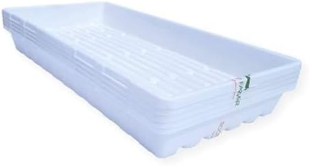 Bootstrap Farmer 1020 Trays White Extra Strength - 10 Pack No Hole - Seed Starter Flats for Fodder, Microgreen, Seedling Propagation Growing