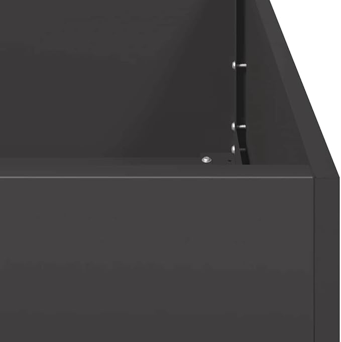 vidaXL Planter Black Cold-Rolled Steel Large Planter Rectangular