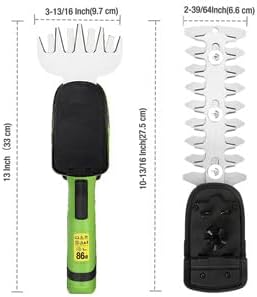 WORKPRO Cordless Grass Shear & Shrubbery Trimmer - 2 in 1 Handheld Hedge Trimmer 7.2V Electric Grass Cutter 2.0Ah Rechargeable Lithium-Ion Battery and USB Cable Included