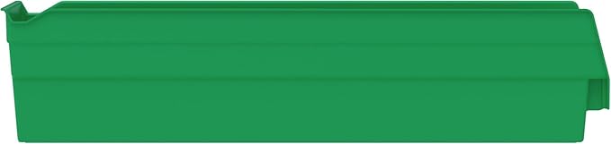 Akro-Mils 30128 Plastic Shelf Bins, Heavy Duty Storage Bins for Garage, Closet, and Drawer Organization, 18-Inch x 4-Inch x 4-Inch, Green, 12-Pack