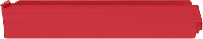 Akro-Mils 30184 Plastic Shelf Bins, Heavy Duty Storage Bins for Garage, Closet, and Drawer Organization, 24" x 8" x 4", Red, 6-Pack