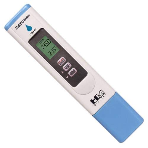 HM Digital COM-80 Electrical Conductivity (EC) and Total Dissolved Solids Hydro Tester, 0-5000 ppm TDS Range, 1 ppm Resolution, +/- 2% Readout Accuracy
