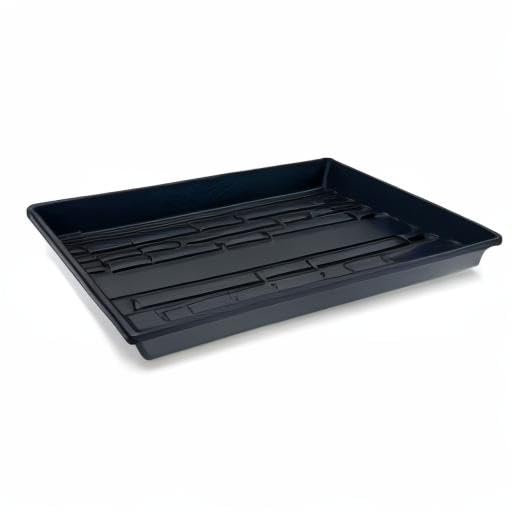 Living Whole Foods 5 Pack of Durable Black Plastic Growing Trays (Without Drain Holes) 21" X 11" X 2" - Flowers, Seedlings, Plants, Wheatgrass, Microgreens & More
