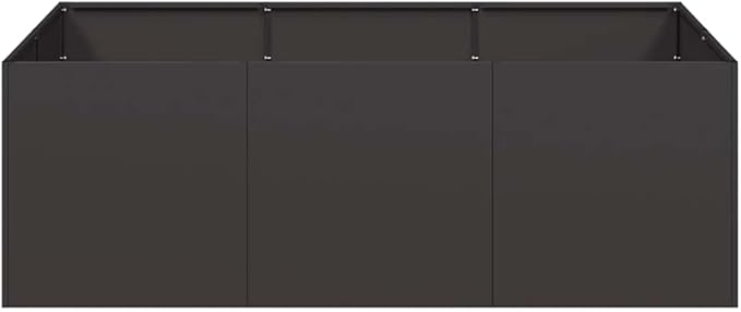 vidaXL Planter Black Cold-Rolled Steel Large Planter Rectangular