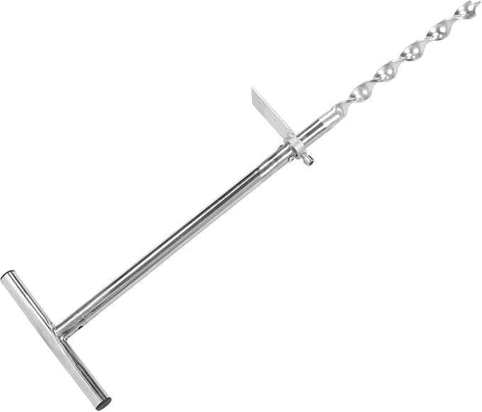 Stainless Steel T Handle Probe Rod with Reusable Sample Bags, Portable Soil Sampler, Soil Test Kits for Lawn Garden Farm Soil Sampling, Easy Setup Soil Core Sampling Kit