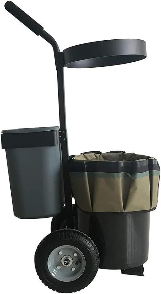 Yeeoy Rolling Garden Cart, Heavy Duty Lawn Yard Tool Cart, Mobile Gardening Cart Outdoor Beach Trolley Bucket Cart with 5 Gallon Bucket Oxford Bag for Tool Organizer
