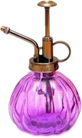 Glass Plant Mister Watering Can Spray Bottles with Top Pump, 6.4" Tall Vintage Fine Mist Succulent Plant Spritzer, Small Decorative Watering Can Gift for Indoor Outdoor Garden House Plant (Purple)
