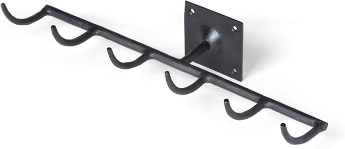 Park Hill Collection Forged Iron Garden Tools Hanger, 14-25-inch Length, Iron, Black, for Gardening, Storage, Organizer, Garden Accessories