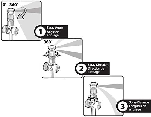 Melnor Multi Adjustable Lawn Sprinkler on a Spike with Integrated Flow-Control, Waters Up to 30 ft. Diameter, Adjustable Spray Angle ,Direction and Length