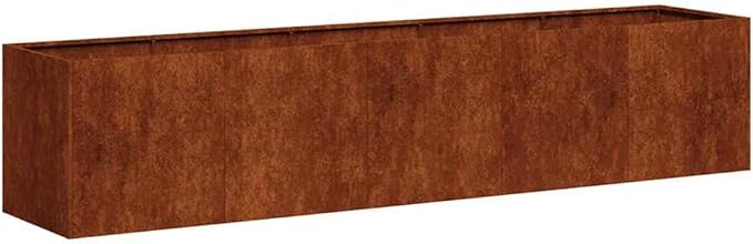 vidaXL Planter y Weathering Steel 78.7"x15.7"x15.7" for Garden Patio Outdoor Space