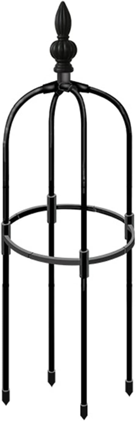 Tower Obelisk Garden Trellis, 2ft Tall Metal Obelisk Plant Support Gardening Climbing Frame for Outdoor Indoor Climbing Plants (1 Pack), Black, 0.9m / 2ft