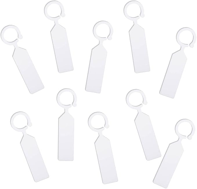 MHY 100 Pcs Thick Plastic Labels - Garden Waterproof Plant Tags - 4.3 inch Color Hanging Markers for Potted Plants, Nurseries, Trees, Gardening (White)