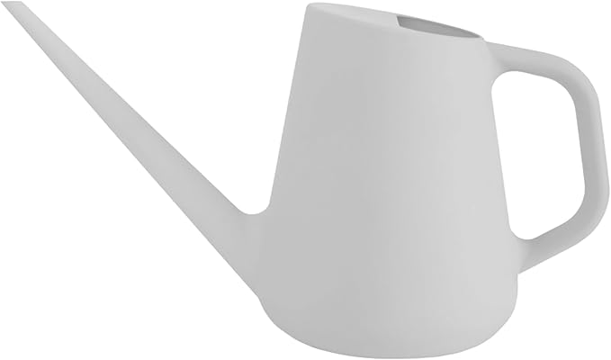 Bloem Fern Cement Gray 1.5 Liter Modern Resin Watering Can for Indoor and Outdoor Use