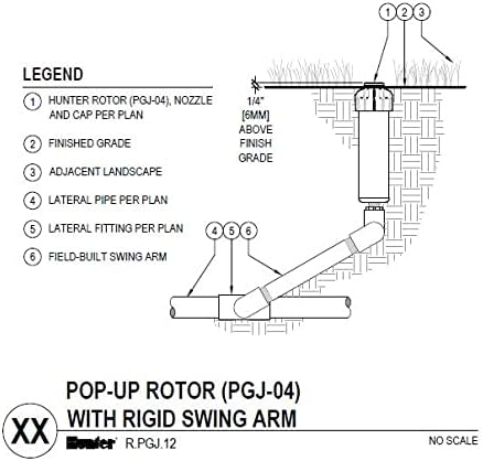 Hunter PGJ-04 ½" Rotor Sprinkler Head, 4" Pop-Up, Adjustable 40° to 360° Arc, 2.0 GPM Nozzle, Gear Driven, Water Efficient, High-Performance Lawn and Garden Irrigation System