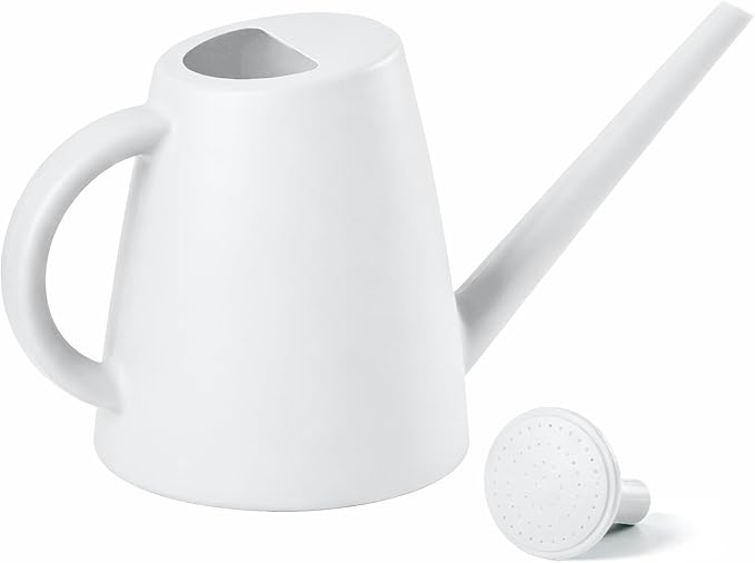 Indoor and Outdoor Watering Can - Long Spout -1/2 Gallon (64oz) - White
