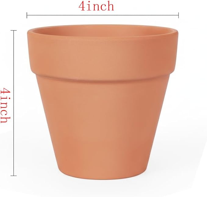 YESIACE 24 Pack 4 Inches Terracotta Plant Pots, Terra Cotta Planter with Drainage Holes, Perfect for Planting, Painting, Weddings and Parties (4inch/Original Color)