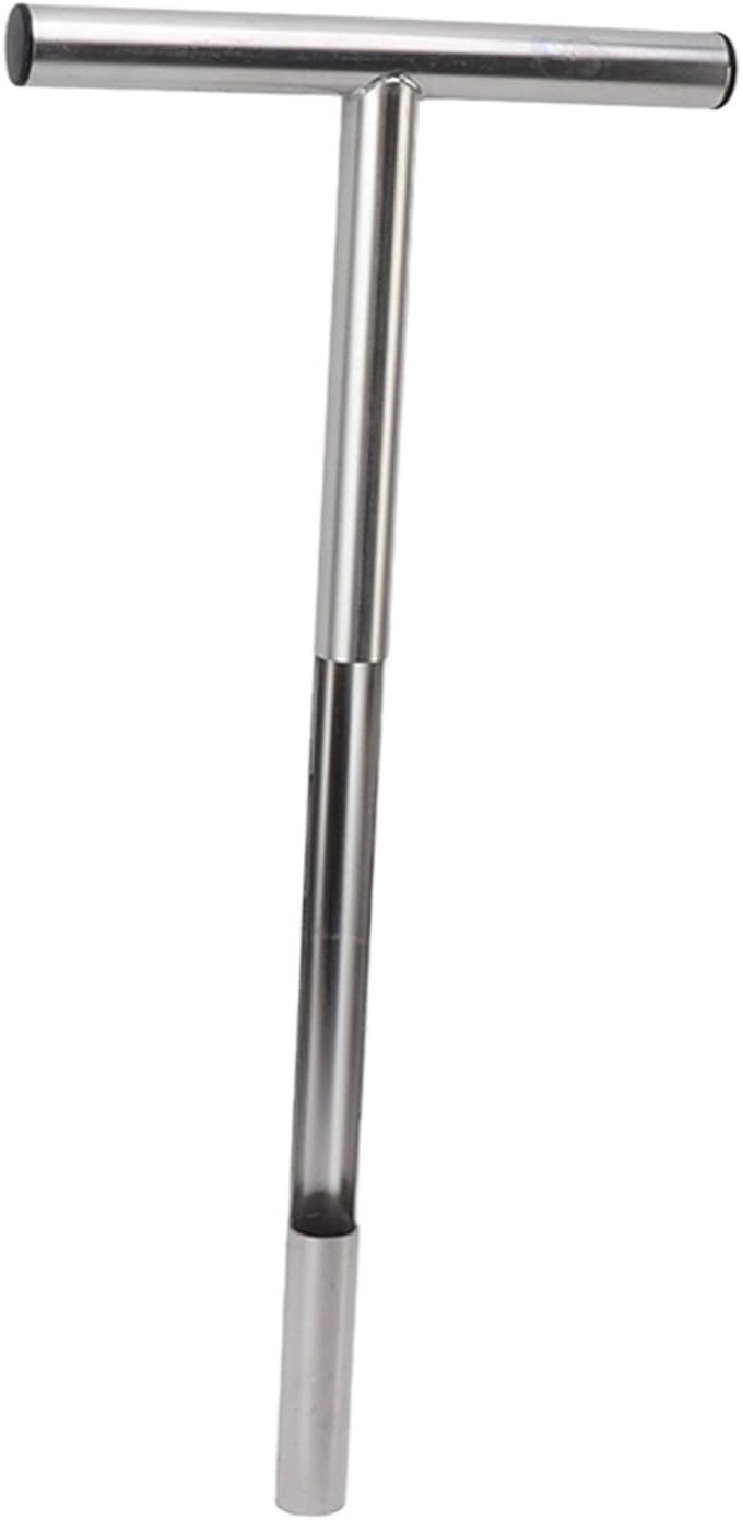 Soil Sampler Probe, Portable T Handle Soil Sampling Device Made of 304 Stainless Steel for Farm, Garden, Lawn (21in)