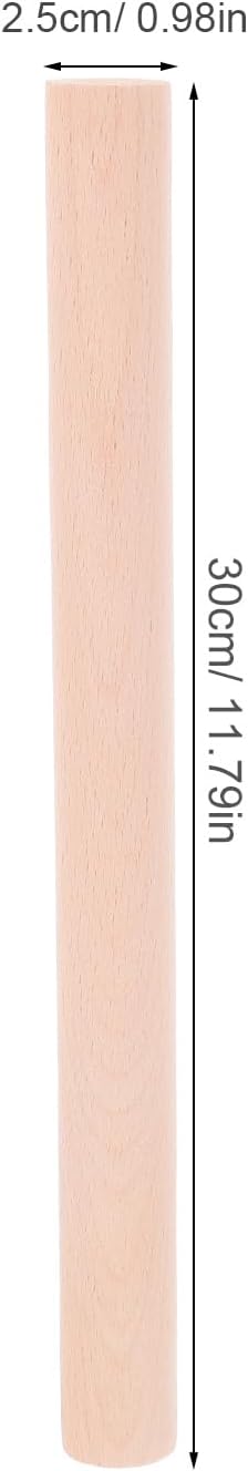 Lurrose Wooden Handle Replacement for Shovel and Ladle 11.81 Inch Ergonomic Multipurpose Scoop Handle for Gardening and Household Tools