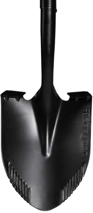 Hooyman Short Handle Digging Shovel with Heavy Duty Carbon Steel Construction, Ergonomic No-Slip H-Grip, D Handle, and Oversized Steps for Gardening, Land Management, Yardwork, Farming, and Outdoors