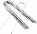 Galvanized Landscape Stakes Heavy Duty - Ground Staples for Weed Barrier, Irrigation, Fencing, Tarp | Anti-Rust Steel Garden Staples U-Shaped (6in-50pcs)