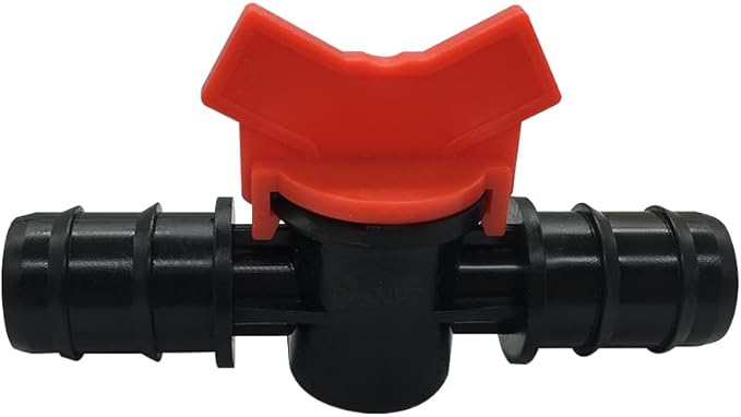 3/4" Drip Irrigation Valve Fits 3/4" Drip Tubing In-Line Shut Off Switch Barbed Valve for Garden Lawn Irrigation Sprinkler System (Pack of 8)