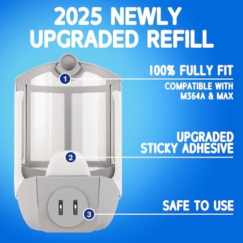ZVVN 4 Pack Refill Cartridges, Refills Compatible with Indoor Light M364A and Max, Replacement 100% Fit (4 Refill Cartridges)