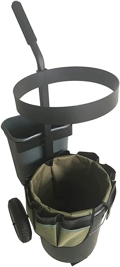 Yeeoy Rolling Garden Cart, Heavy Duty Lawn Yard Tool Cart, Mobile Gardening Cart Outdoor Beach Trolley Bucket Cart with 5 Gallon Bucket Oxford Bag for Tool Organizer