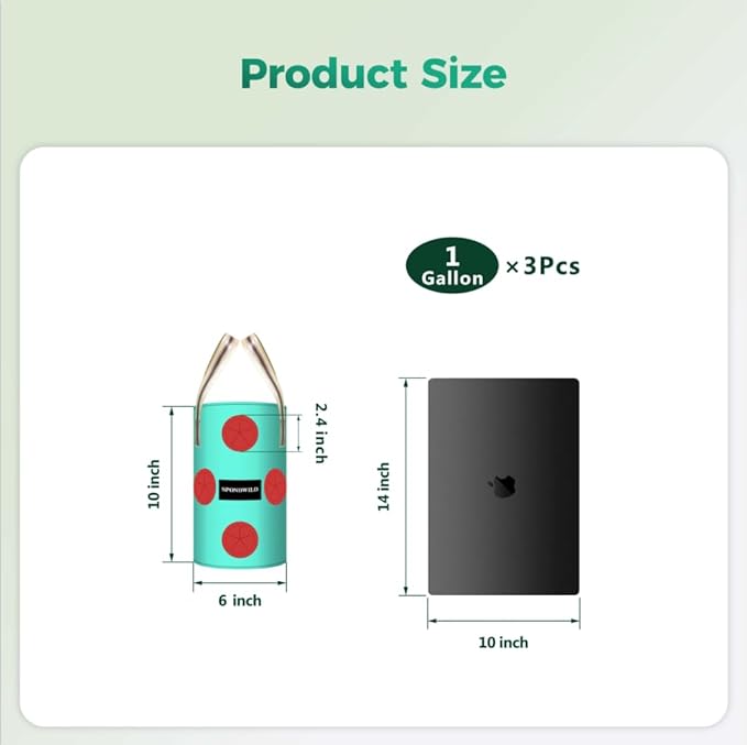 3 Pack Hanging Strawberry Planter Bags, 1 Gallon Hanging Grow Bags with Bottom Planting Hole, Thickened PE Strawberry Pot for Vegetables Herbs Tomatoes