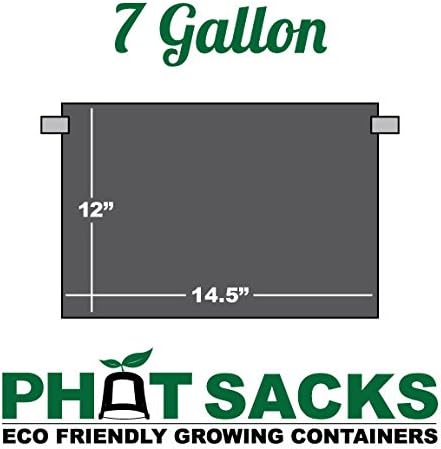 HTG Supply Phat Sacks 7-Gallon Indoor/Outdoor Black Fabric Grow Pot - 10-Pack