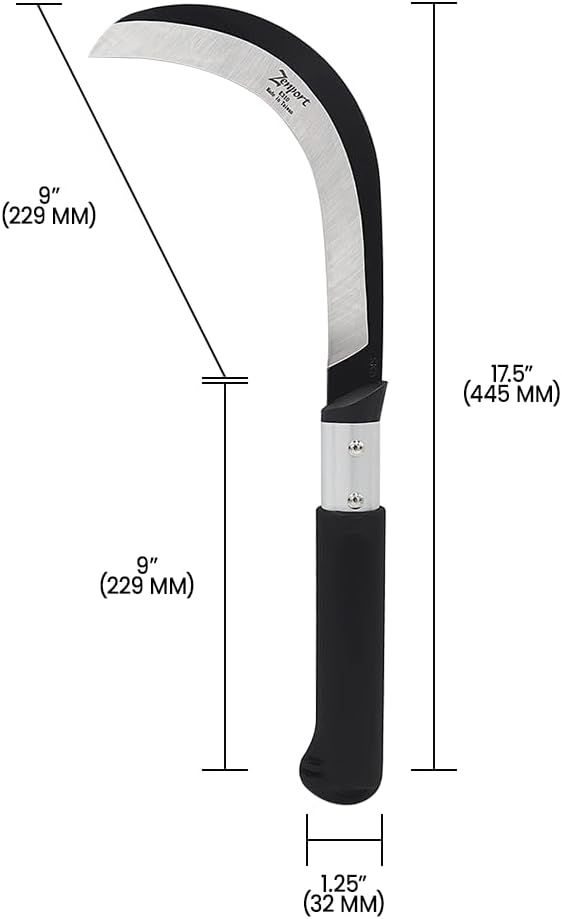 Zenport K310-3PK of Sickles, 9-inch Blade (23cm) Brush Sickle, 46cm Overall Length, 3-Pack