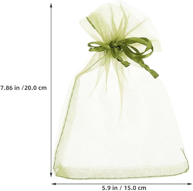 SUPVOX Fruit Protection Bags Mesh Netting with Drawstring 50 Pcs Reusable Organza Garden Bags for Oranges Mangoes Outdoor Fruit Tree Protection