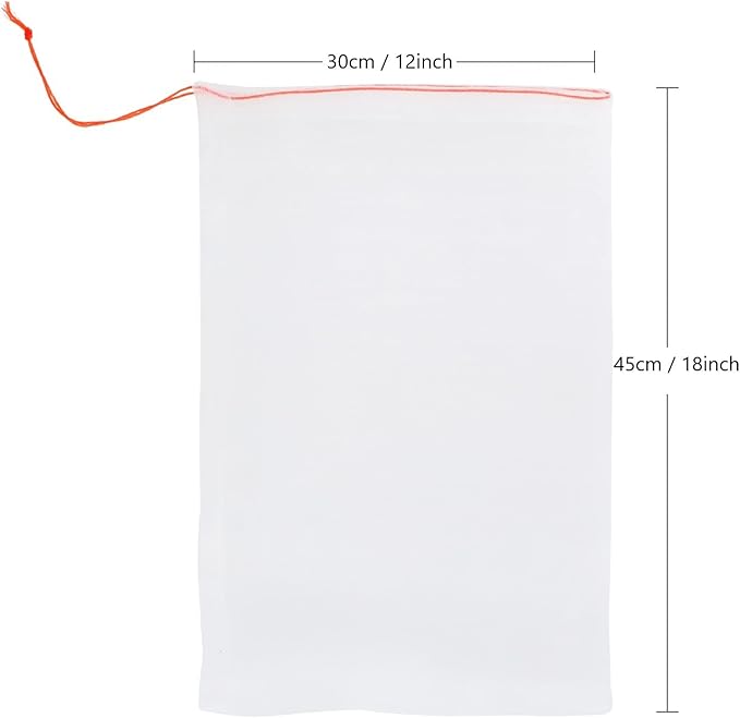 50Pcs 18"x12" Kikhope Fruit Protection Bags, Garden Netting Bags with Drawstring, Fruit Netting Bags, Fruit Tree Bags, Netting Barrier Bags for Protecting Fruits and Vegetables