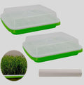 Seed Sprouter Tray 2PCS Soil-Free Wheatgrass Grower Sprouting Container with Lid 20CPS Germinating Growing Paper