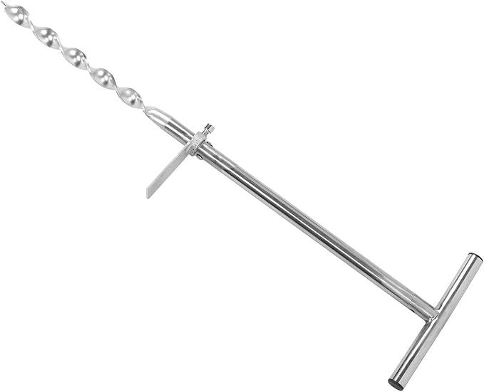 Stainless Steel T Handle Probe Rod with Reusable Sample Bags, Portable Soil Sampler, Soil Test Kits for Lawn Garden Farm Soil Sampling, Easy Setup Soil Core Sampling Kit