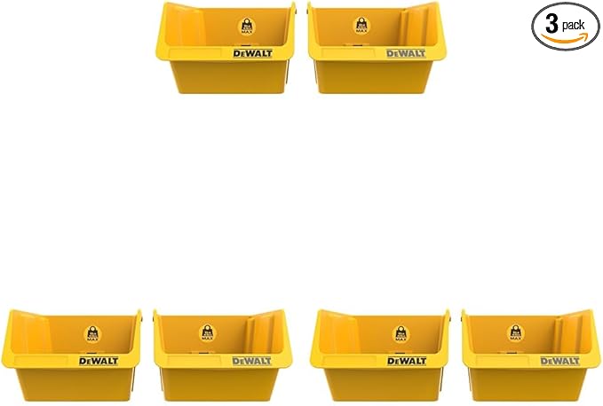 DEWALT Plastic Bins, 10lb Capacity, Workshop Storage System Compatible (DWST82813) (Pack of 3)