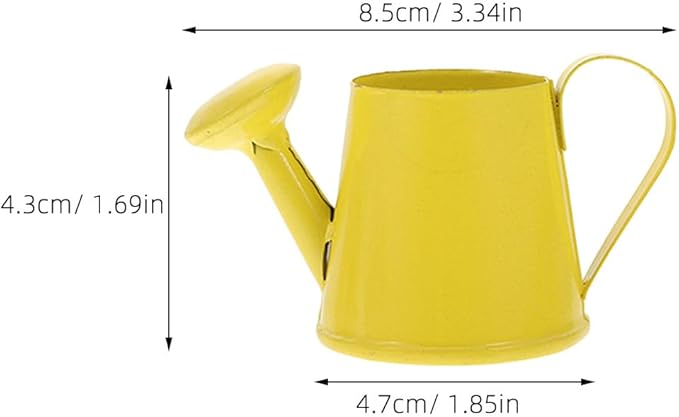 Kisangel Mini Watering can for Indoor Plants 3.34 Inch Handheld Tiny Watering Pots Decorative Water can for House Plant Watering and Miniature Garden Photo Props