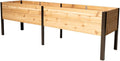 Gardener's Supply Company Elevated Cedar Raised Garden Bed | 2' x 8' Heavy Duty Standing Planter Box with Aluminum Corners for Outdoor Plants Vegetables Flowers | Perfect for Patio & Backyard