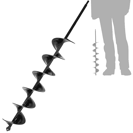 TCBWFY 3x24 Inch Auger Drill Bit for Planting - Easy Planter Garden Auger - Bulb & Bedding Plant Augers - Post Hole Digger for 3/8”Hex Drive Drill