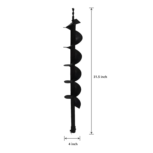 4 Inch Auger Bit Pneumatic Column Fence Digger Soil Drill Bit 4 Inch Ball Bed Digging Pile Hole Planting Tool for Inside Diameter 3/4 Inch Shaft Auger