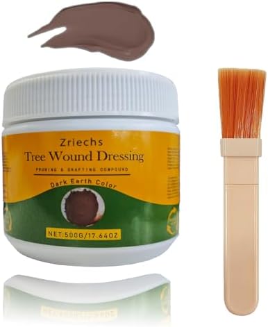 Tree Wound Pruning Sealer,Tree Wound Dressing with Brush, Bonsai Cut Paste, Trees Grafting Supplies, Pruning Sealer for Bonsai, Fruit Trees, Roses (1 PCS,500 g)