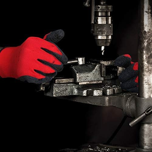 Evridwear Crinkle Latex Rubber Hand Coated Safety Work Gloves for Men Women General Multi Use Construction Warehouse Gardening Assembly Landscaping (XXL-Size) Red 120 Pairs Pack