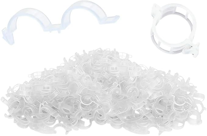 Secured Plastic Plant Clip, 2026 Upgrade Garden Clips for Climbing Plants, Plastic Trellis Clips Tomato Grape Vine Vegetables Plant Fixing Clips (50, White)