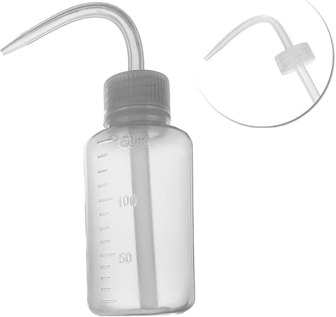 Wash Bottle 2pcs 150ml 5Oz Narrow Mouth Squeeze No Spill Bend Mouth Watering Cans for Medical Lab - Plastic Safety