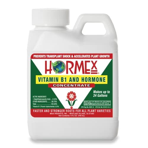 Hormex Rooting Hormone Concentrate with B1 – Root Growth Stimulator for Stronger, Thriving Plants - Prevents Transplant Shock - Hydroponics, Houseplants, Gardens, Trees, Fruits and Vegetables - 4oz