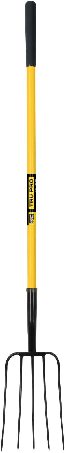 Truper TruPro Garden Manure Fork, 5 Tines, 50-Inch Fiberglass Handle with 9-Inch Grip, 9-Inch Tine Width - Pitchfork for Compost - Broadfork for Gardening (Model 30323)