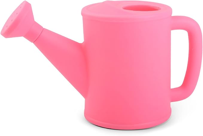 Kids Watering Can - 700ml Small Plastic Watering Pot for Indoor Plants, Garden Flowers & Succulents - Lightweight Children Garden Tool with Detachable Nozzle (Pink)