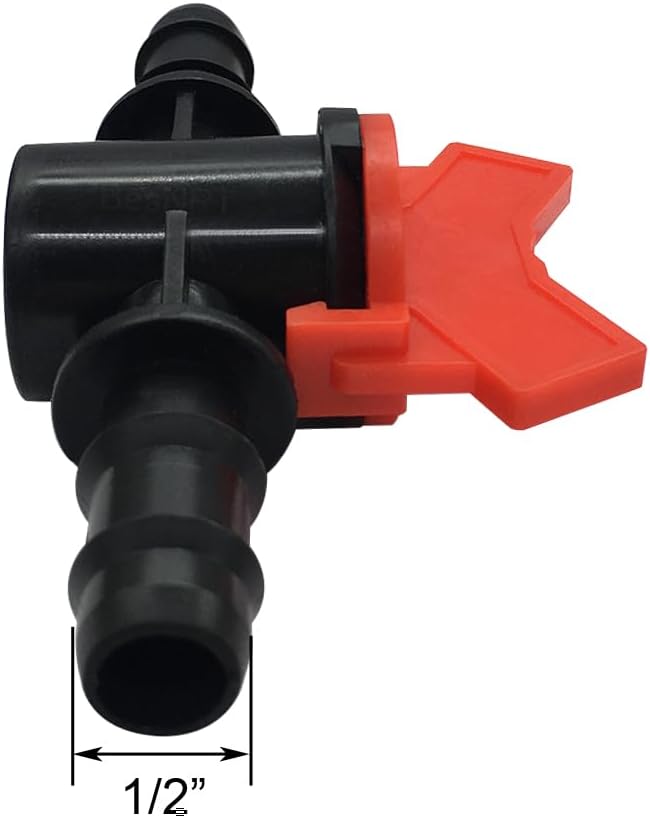 1/2" Drip Irrigation Valve Fits 1/2" Drip Tubing In-Line Shut Off Switch Barbed Valve for Garden Lawn Irrigation Sprinkler System (Pack of 8)