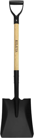 Flat Shovel,Transfer Shovel with D Handel and Heavy Duty Square Head for Landscaping,Gardening,Construction,Snow Shoveling and Yard Work,41-Inch,Metal+Wooden