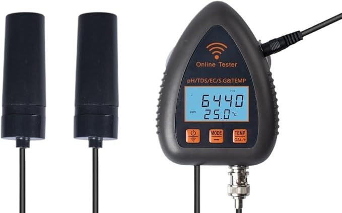 Soil PH Tester, Smart PH Meter TDS EC S.G Temp Water Quality Tester Online Aquarium Pool Hydroponics Data Logger Monitor, Garden, Plant Cultivation