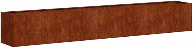 vidaXL Planter - Weathering Steel Plant Stand for Outdoor, Patio/Garden Decor, 110.2"x15.7"x15.7" Brown Finish